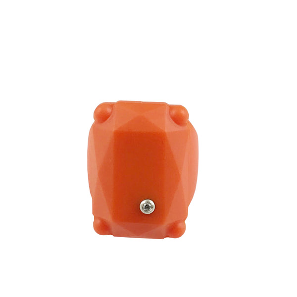 Orange colour rubber ring with diamond
