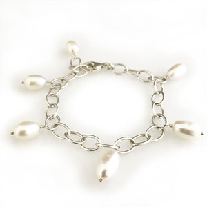 'Pearl Wonder' - Silver bracelet with 6 pearls