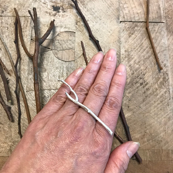 'Wearing Nature' - Silver Twig ring