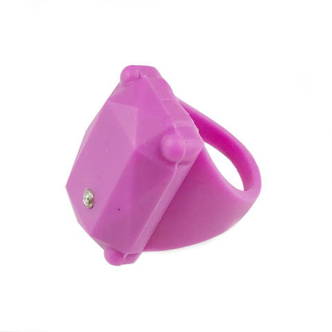 Pink colour rubber ring with diamond