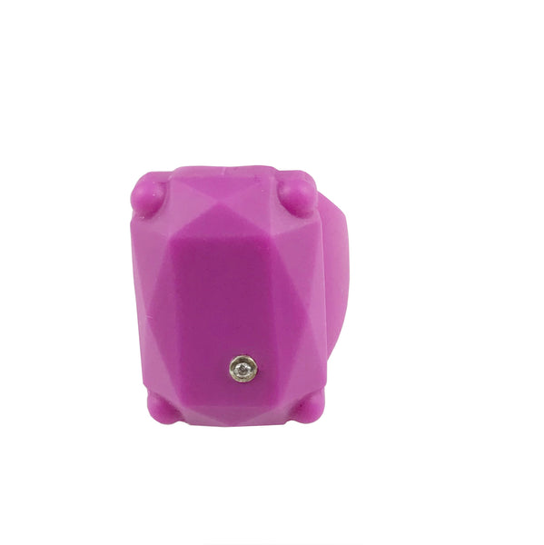 Pink colour rubber ring with diamond