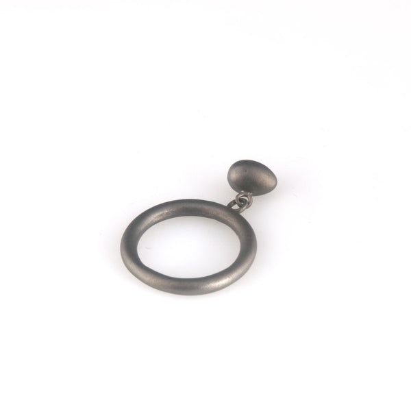 'Best Before' - 0.8cm matt black silver movable whole egg ring