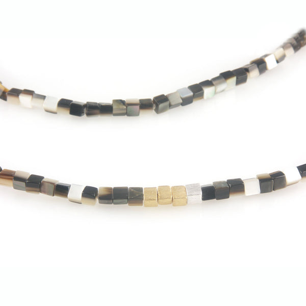 'Pearl Wonder' - brown square mother of pearls necklace