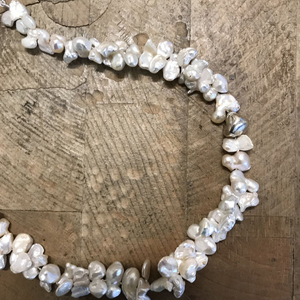 'Pearl Wonder' - Long cluster baroque pearl necklace