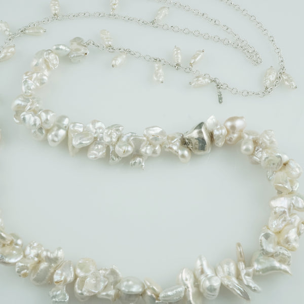 'Pearl Wonder' - Long cluster baroque pearl necklace