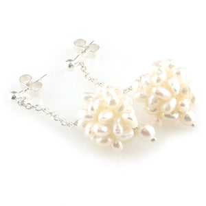 'Pearl Wonder' - silver small pearl cluster earrings