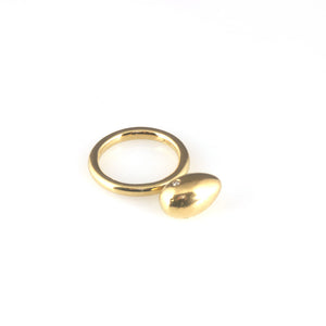 'Best Before' - 1.5cm gold egg ring with diamond
