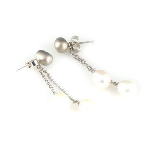 'Best Before' - silver egg earrings with pearls