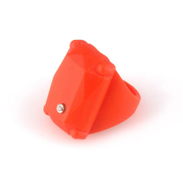 Orange colour rubber ring with diamond