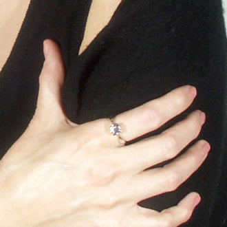 'Diamond Temptation' - silver princess cut diamond shaped ring
