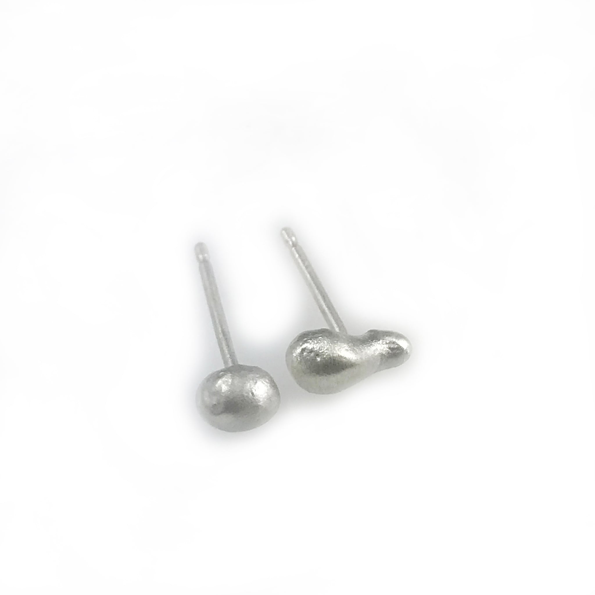 'Stone Magic' - silver stone shaped earrings 2