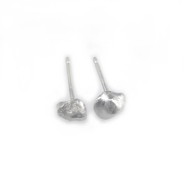 'Stone Magic' - silver stone shaped earrings 4