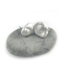 'Stone Magic' - silver stone shaped earrings 5