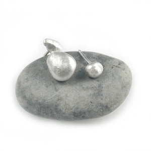 'Stone Magic' - silver stone shaped earrings 6