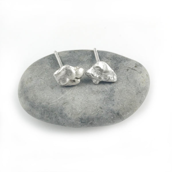 'Stone Magic' - silver stone shaped earrings 7